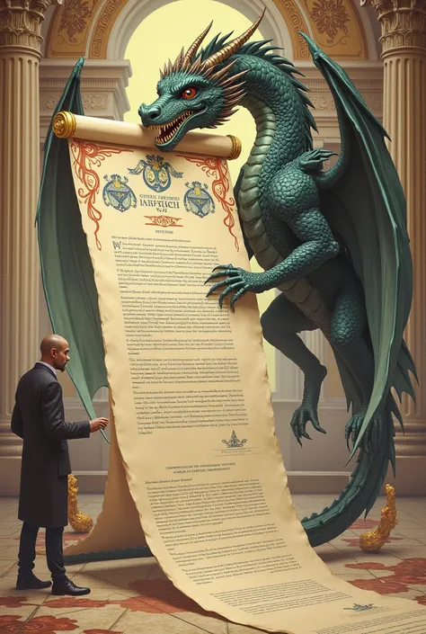 Create photos of air purchase documents where the buyer undertakes to buy the seller a permanent dragon