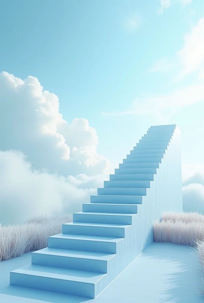 Make me a background of the sky with a light blue staircase going up to full HD 4k
