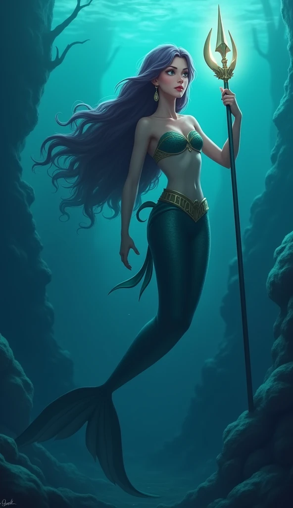  SCENE 1 :  The Prophecy of the Lost Kingdom  (1 min )
 A narrator recounts the legend of the Kingdom of Coralia ,  home to the most powerful mermaids in the ocean ,  ruled by Queen Mareth . According to the prophecy ,  when the stars align ,  a trident lo...