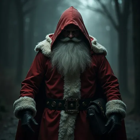 angry santa anonymous with mask