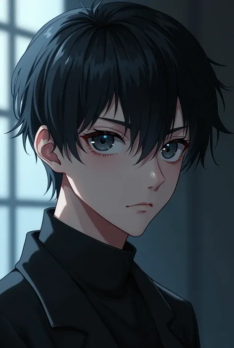 I want a realistic anime style image in 4k of a mysterious young man to put as a profile picture on TikTok