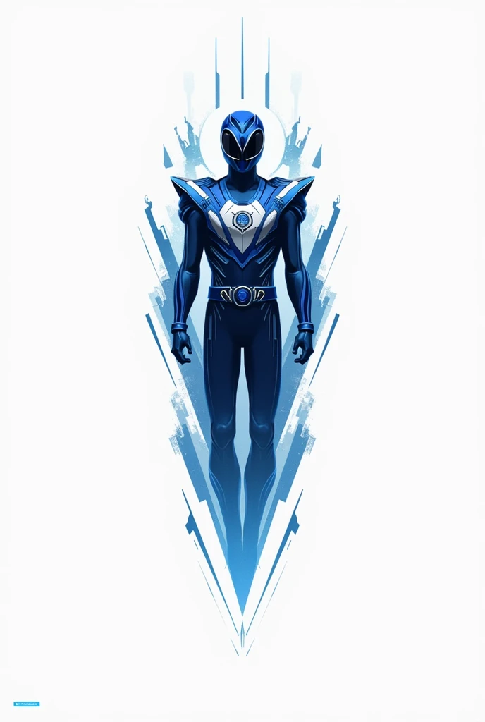 Creame una idea de tatto de power ranger azul minimalista