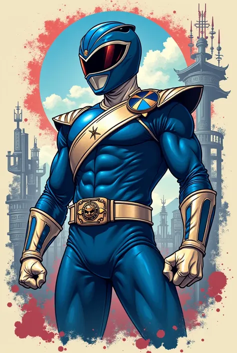 Crea una idea de tatto del power ranger azul de ninja storm