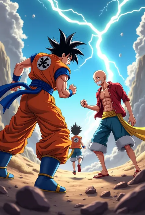 Faça o Goku e o Luffy e o saitama