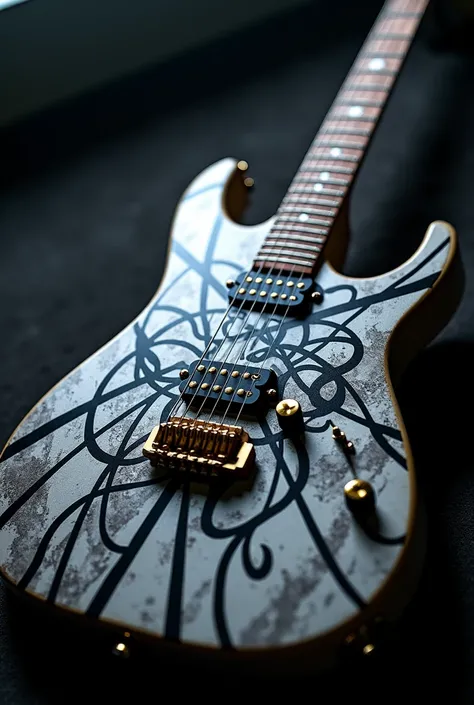 Make a guitar with Yuki Tabatas original manga logo print "Black Clover".