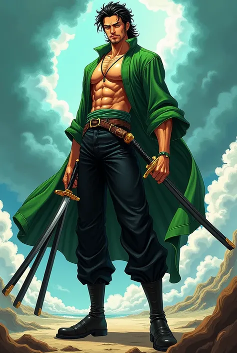 Elmer Figueroa  (Chayanne)  dressed as Zoro Roronoa 