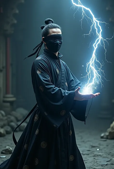 Kung fu warrior that wield black lighting and wears black blind fold