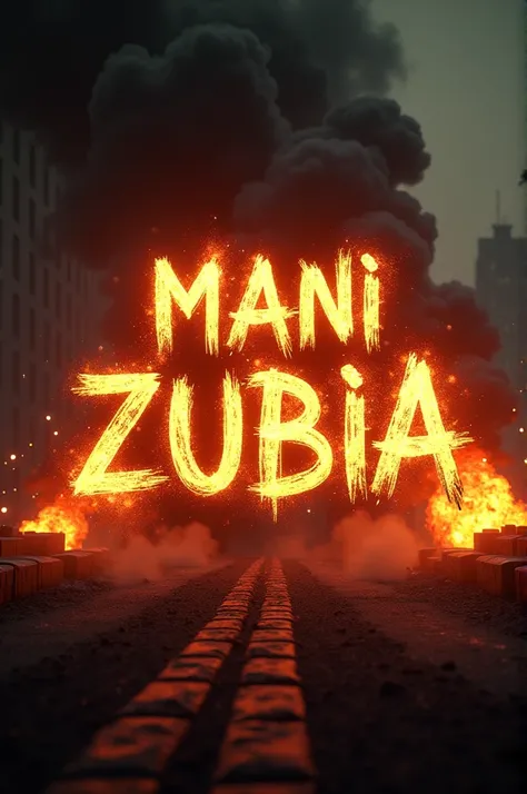 I want to write a name mani zubia in gun fire