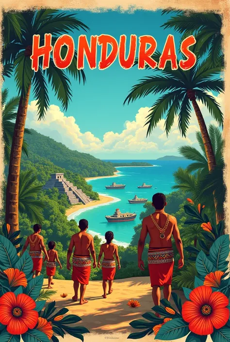 Honduras travel poster 