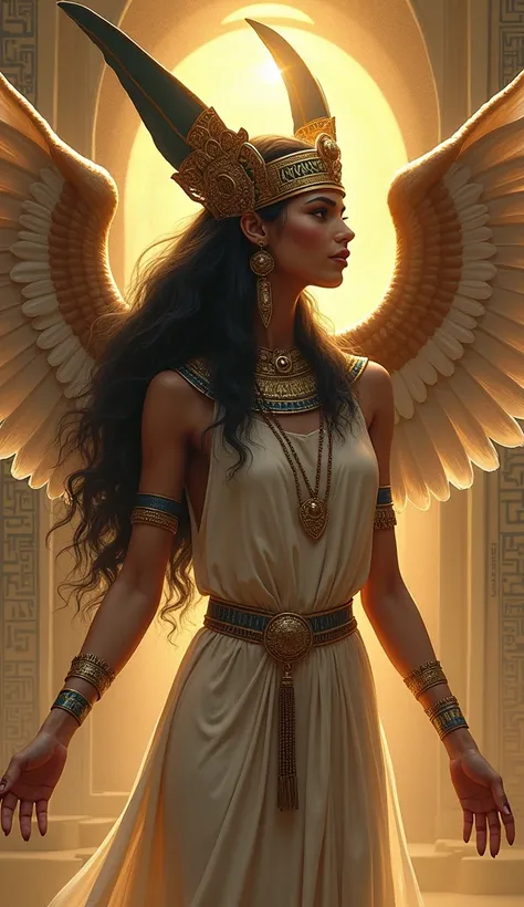 Give me a graphic representation of the Egyptian goddess Isis