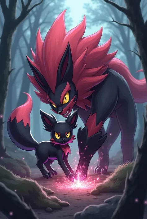 Genera una imagen con zorua y zoroark