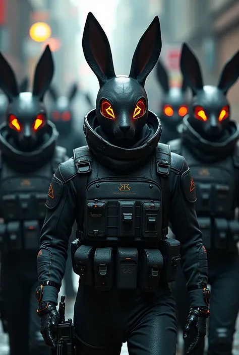 Tactical suits with rabbit mask 
