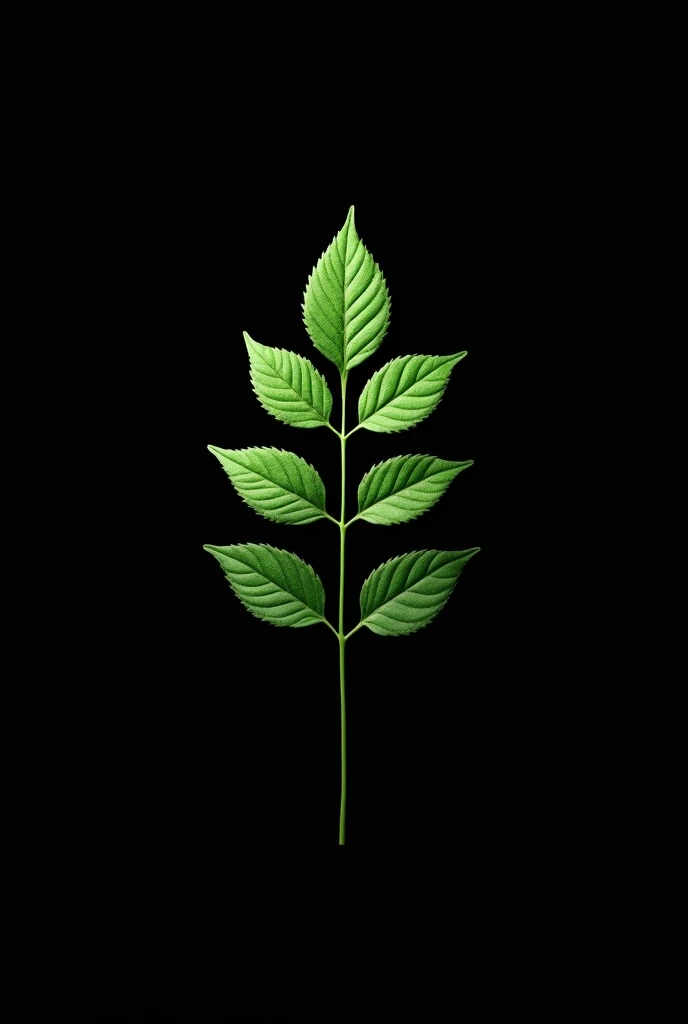 A green weed leaf the background  is balck make the leaves four remove  the two from the back
Make the steam a little little  short 