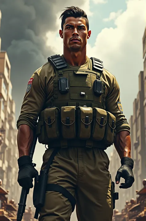 Ronaldo as soldier 
