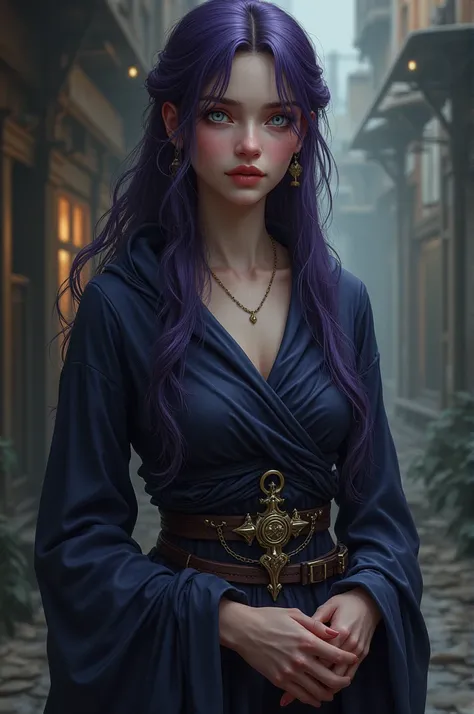 OC ARCANE 

Genre : Femme 

Âge : 22 ans 

Cheveux : Longs, dégradés de violet noir, souvent attachés ou tressés pour ne pas gêner son travail.

Yeux : Blancs, causés par sa cécité, mais qui dégagent une intense sérénité et une profonde sensibilité.

Teint...