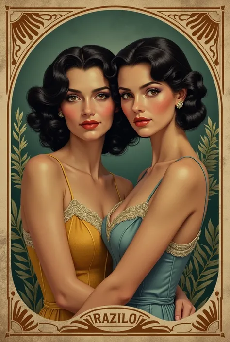 Vintage style book cover of two Brazilian women in 1930