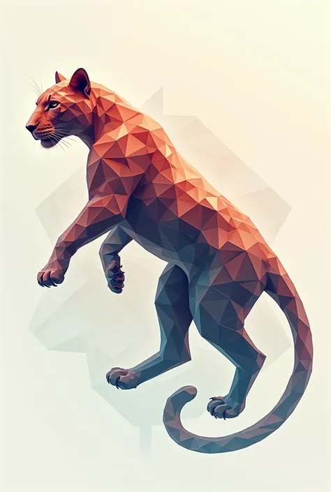 Leopard created in fluid geometric figures