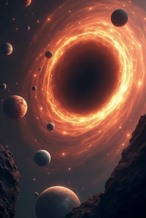 A black hole with planets
