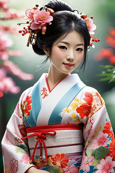 Japanese Yukata girl, by botaniplan von lee chi.
best quality, masterpiece, intricate details, ultra-detailed