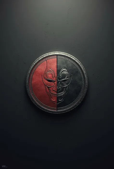 Make a minimalist wallpaper with Batmans two faces villain coin as the main point