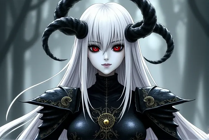 Name: Xaraphon, The Soul Eater

Appearance:
- Pale white skin ,  life of her own
- Long, white hair that falls over your face ,  partially hiding it
- Two twisted black horns that protrude from your forehead ,  wallpaper resembling claws
- Your eyes are co...