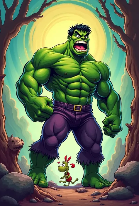 A ish image of the Hulk, a rens theme for ren