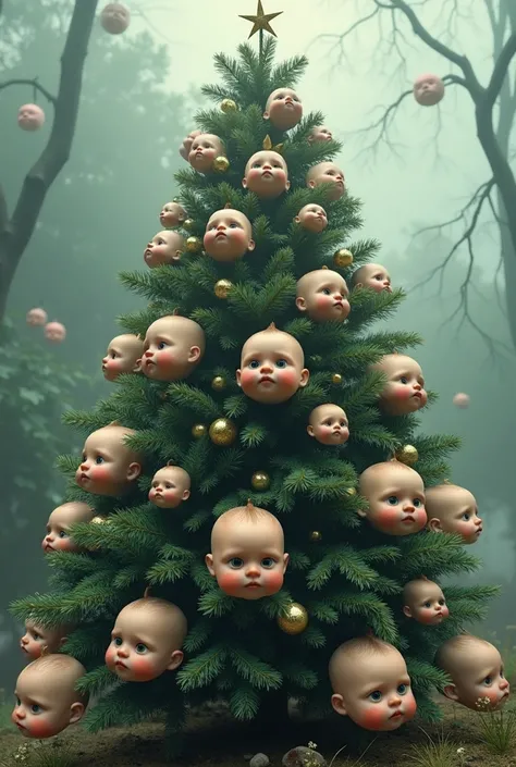 Christmas tree baby faces