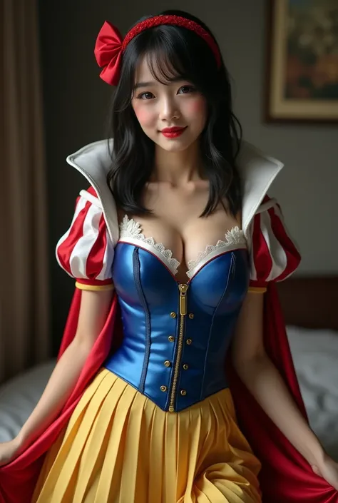  Beautiful Asian High School Girl  , (smile:0.9),(Dimples:1.2), very large breasts, Slim waist,[ Wide Hips,  straight hair that holds the top of clothes,  short hair,  dark eyes,  white, fine skin ,Small Mouth,slender,  sexy poses ,( clevis on a stone:1.2)...