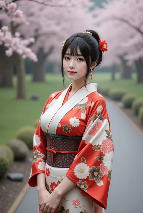 a woman wearing a beautiful japanese yukata, detailed kimono, detailed intricate yukata pattern, detailed kimono sleeves, detailed obi belt, detailed hair accessories, detailed facial features, beautiful detailed eyes, beautiful detailed lips, extremely de...