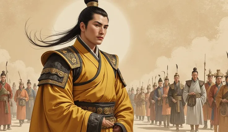 Qin Shi Huang, born Ying Zheng, stood at a height above the average standard of his time, estimated to be around 1.7 meters. As a member of the royal family, he had a strong, muscular build with defined contours. His physique was solid and well-proportione...