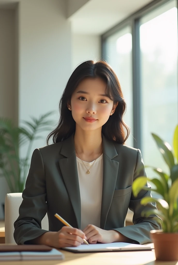 A Korean girl from the job