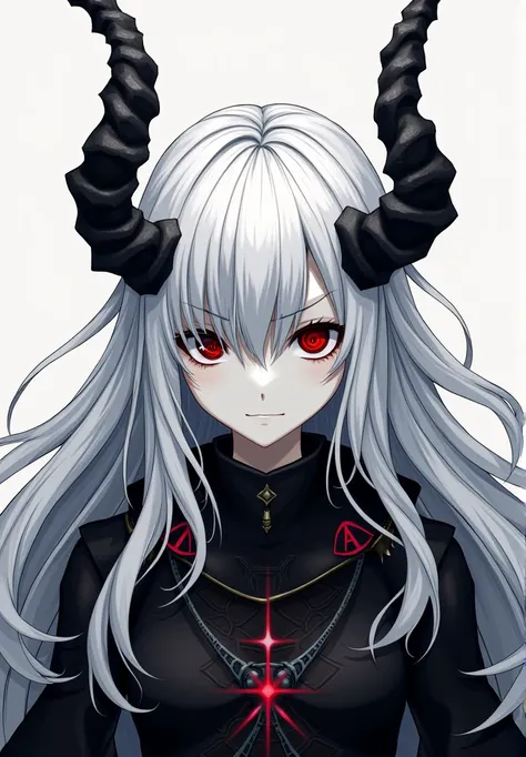 Xaraphon, The Soul Eater

Appearance:
- Pale white skin ,  life of her own
- Long, white hair that falls over your face ,  partially hiding it
- Two twisted black horns that protrude from your forehead ,  wallpaper resembling claws
- Your eyes are complete...