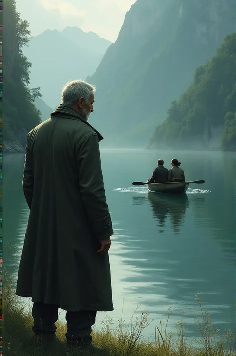 A man watching a couple leave in a boat