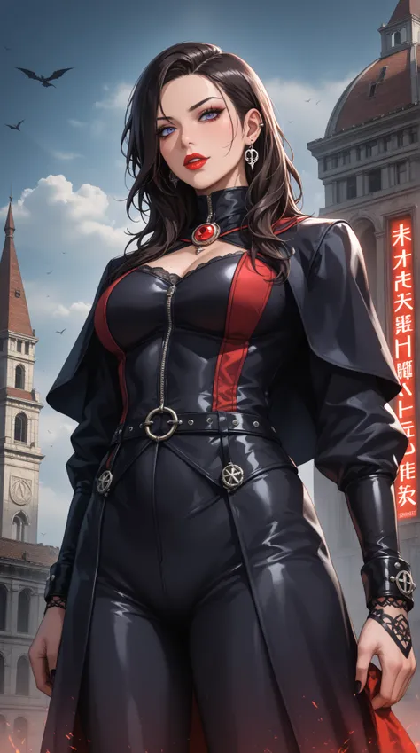 mysterious female thief (++2), daring and resourceful (++2), sleek black catsuit (++2), captivating beauty (++1.5), intense emotional conflict (++2), moral dilemma (++2), stolen relic (++2), enigmatic statue (++2), gothic and religious symbolism (++2), hig...