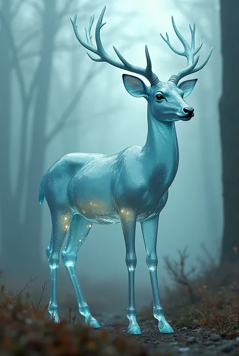 A deer made entirely of jelly, translucent