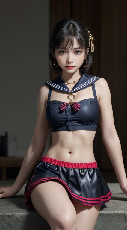 Ultramicroscopic photo,   high image quality,  Ultra-detailed CG Unity 8K wallpaper ,    complicated details,Accurate anatomy、 accurate muscle structure、  correct skeleton。Precision Skin、 ( 1 Woman ), 18 years old,  Amazingly straight purple-black hair : 1...