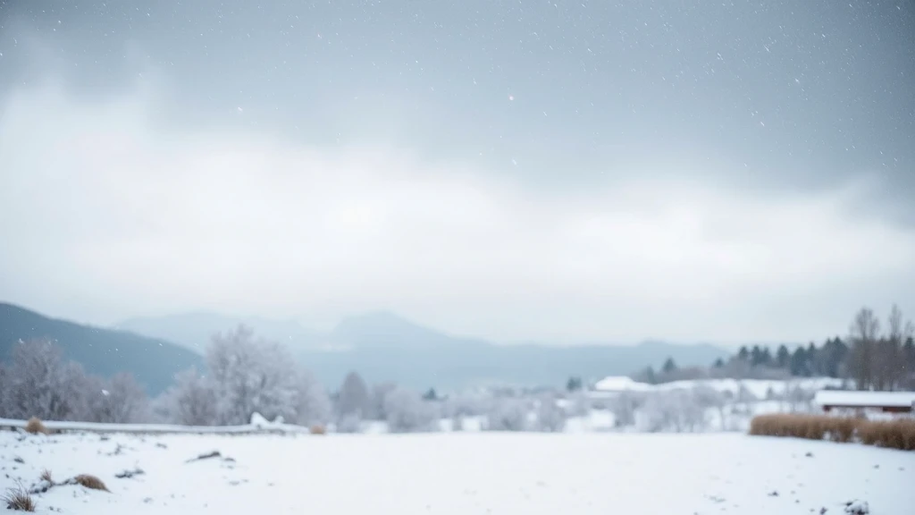 Beautiful winter scenery . A lot of snow is falling. 