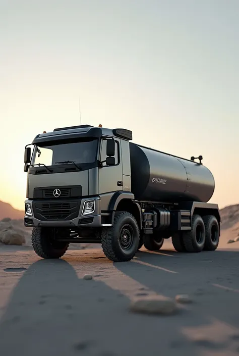 araf truck with a fuel tank on the back of it, a digital rendering by Wayne England, trending on zbrush central, photorealism, octane photoreal 3 d render, semi - realistic render, octane 3d render, octane 3 d render, rendered in cgi, promotional render, r...