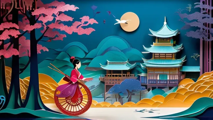 A mesmerizing paper-cut animation of the iconic tale of Mulan comes to life on the screen. Every delicate detail meticulously crafted out of paper unfolds before your eyes, showcasing the determined spirit of Mulan. The intricate paper scenes blend vibrant...