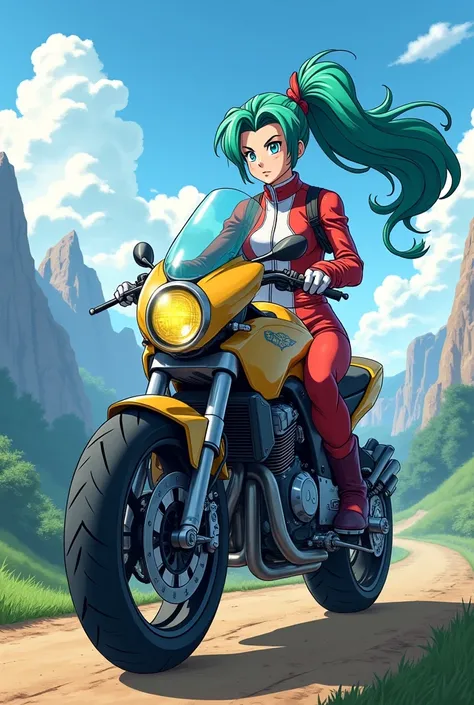 Draw Bulmas motorcycle in Dragon Ball