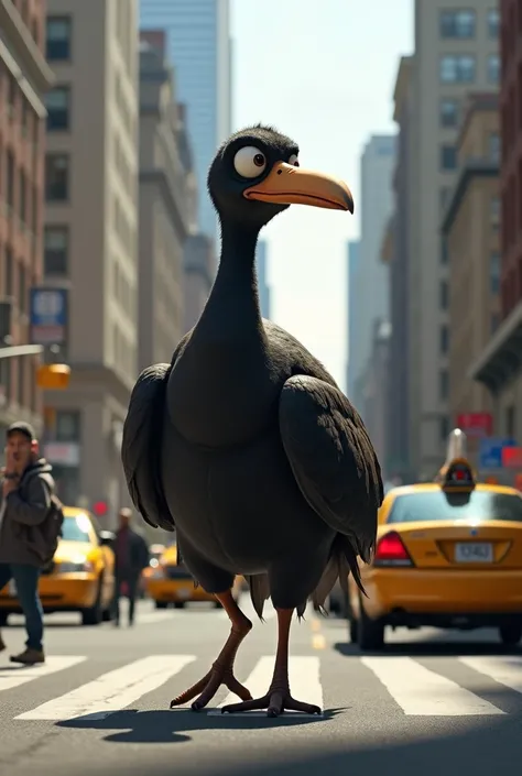 A dodo walking in New York City 