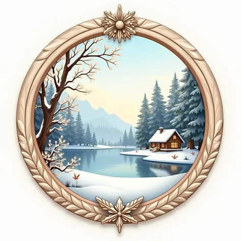 round icon frame winter image handwritten