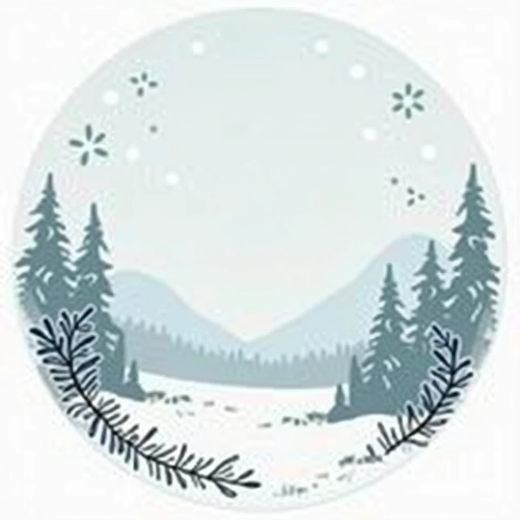 round icon frame only winter handwritten