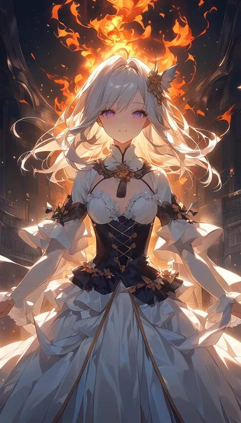 剣と紫色の背景で空を飛んでいるanimeの女の子, ゴシックメイド風anime少女, Burning, animeファンタジーアート, inspired Burning, anime壁紙, anime　 Spectacular Artwork, hd anime壁紙, 女性アクションanimeの少女, Nightcore, 美しいファンタジーanime, animeのイラスト, 悪魔anime少女, animeアート, 高解像度animeアート