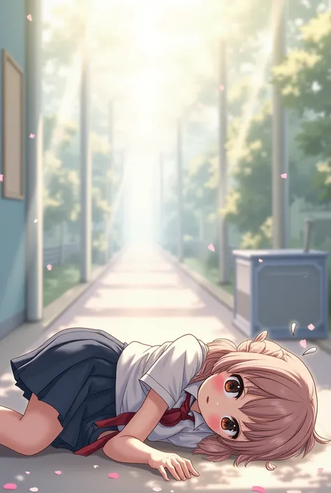 Anime school girl fainted 