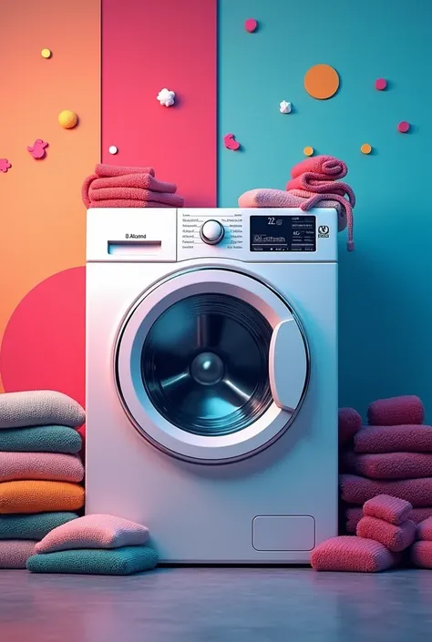 An advertisement for a washing machine raffle 