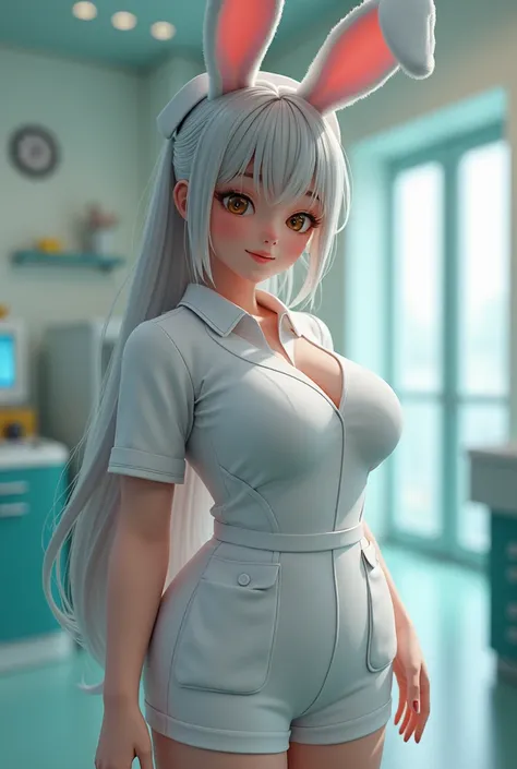 Pretty Nurse With Bunny Ears Big Tits