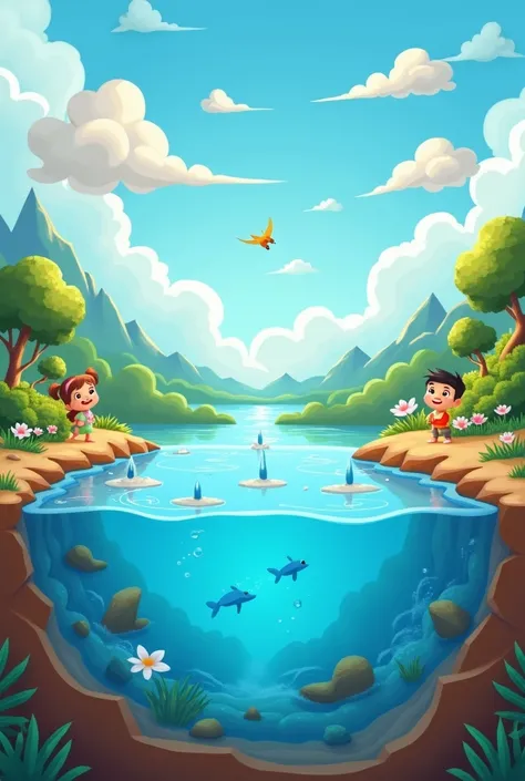 Create a five minute indonesia language animated education video about the water cycle