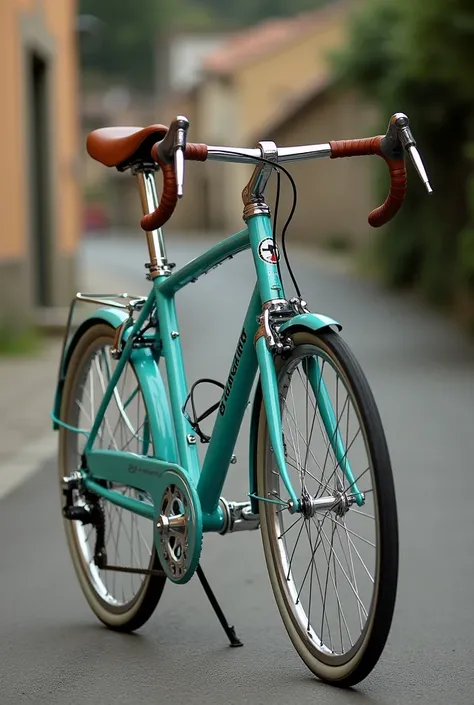 3 bianchi bikes in its classic cyan during the years