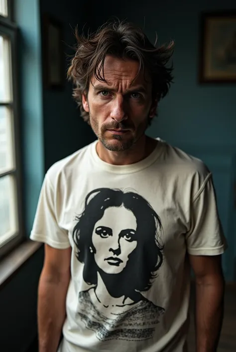 Javier Milei wearing an Evita Perón t-shirt 